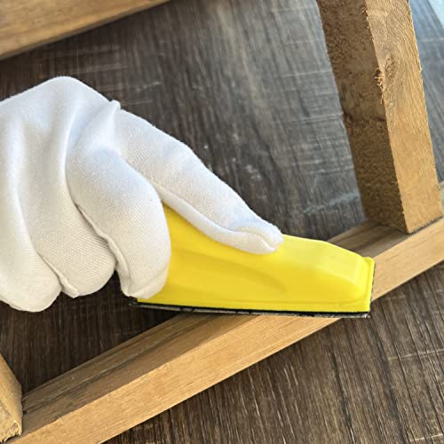 80PCS Micro Detail Sander Kit, Hook Loop Sandpaper 80-800 Grit - style: Yellow(Grit 80-800)