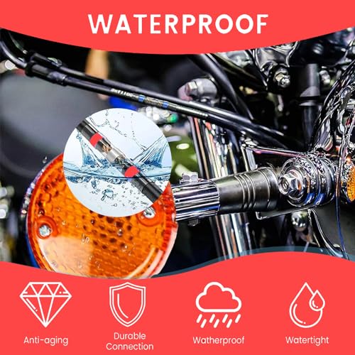 130 PCS Red Heat Shrink Butt Connectors,22-18 AWG, Self Soldering Butt Connector, Waterproof Solder Seal Wire Connectors, Butt Splice Wire Terminals for Automotive Marine Boat - size: AWG 22-18 (Qty: 130)