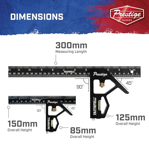 Prestige Combination Square Twin Pack 150mm (6in) & 300mm (12in)