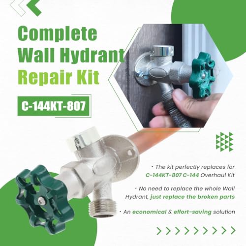 C-144KT-807 Wall Hydrant Complete Service Kit, for C-144 C-244 Series Wall Hydrants, Replace for C-144KT-807 Anti-Siphon Freezeless Faucet Repair Kit - style: C-144KT-807