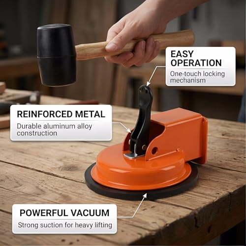 Floor Gap Fixer Tool Suction Cup Gap Puller with 2 Reusable Sticky Pads, Heavy Duty Repair Tool, Laminate Flooring Tools, Vinyl Floor Repair Kit, Gap Tool