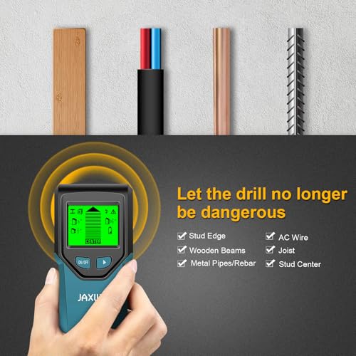 Stud Finder Wall Scanner - 5 in 1 Stud Finder Tool w/Smart Chip and HD LCD Display, Stud Detector Beam Finders for the Center and Edge of Wood AC Wire Metal Studs Joist Pipe (Dark Aqua) - color: Dark Aqua