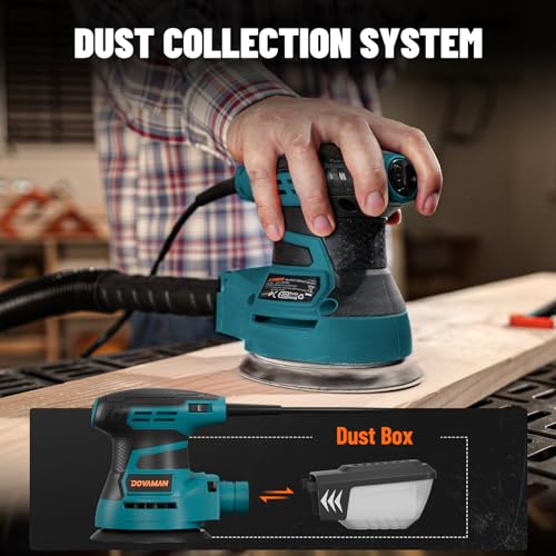 DOVAMAN Orbital Sander, Up to 13000 rpm, 3A Random Orbit Sander, - color: A-blue