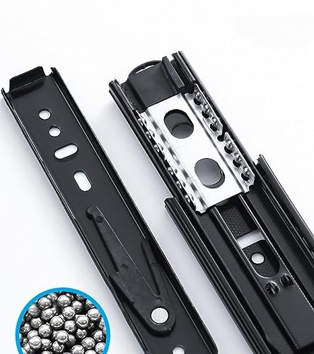 2pcs 5" Black Steel Side Mount Ball Bearing Soft Close Drawer Slides