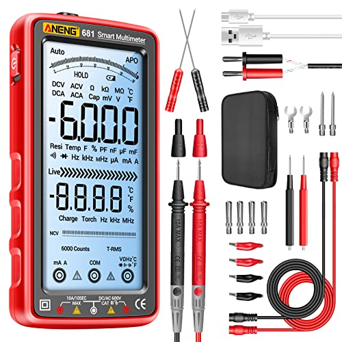 ANENG Digital Multimeter, TRMS 6000 Count, Smart, NCV Rechargeable Tester - style: 681 Backlit Screen