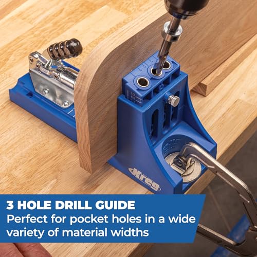 Kreg K4 System - With R3 Jig, Drilling Guide & Dust Collection - Adjustable, Versatile Jig - Create Rock-Solid Joints - For Materials 1/2" to 1 1/2" Thick - K4SYSTEM
