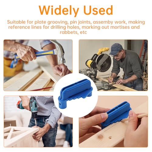 Center Scriber, Multifunction Magnetic Center Finder Tool, Woodworking Offset Marking Gauge for Carpentry with Hexagonal Pencil, Pencil Sharpener, Magnetic Scriber (Blue) - color: Blue