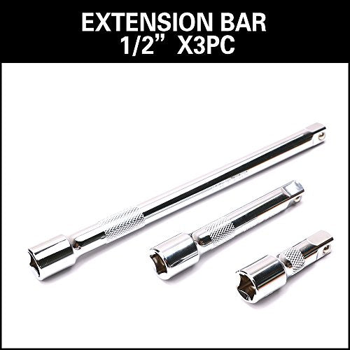 9-Piece Socket Extension Bar Set, Ratchet Extension Bar Set,1/4", 3/8", and 1/2" Impact Drive Socket, Drive Tool Accessory, CR-V Steel Storage Tray - color: 9-pcs Chrome Extension