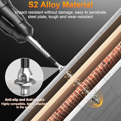 High-Magnetic Screwdriver Drill Bit Set with 3pcs Magnetic Screw Holder - color: 12pcs+3pcs Set