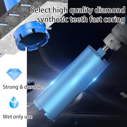 3" Wet Core Drill Bits with 1-1/4"-7 Thread Featuring 15.74" Drilling Depth 10mm Diamond Segment Specifically Designed for Heavy-Duty Applications in Reinforced Concrete Brick and Masonry - size: 3 Inch | 76mm