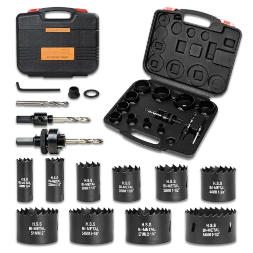 Hole Saw Kit for Wood Metal Plastic, Bi-Metal Cutter Set, 10PCS - color: Black