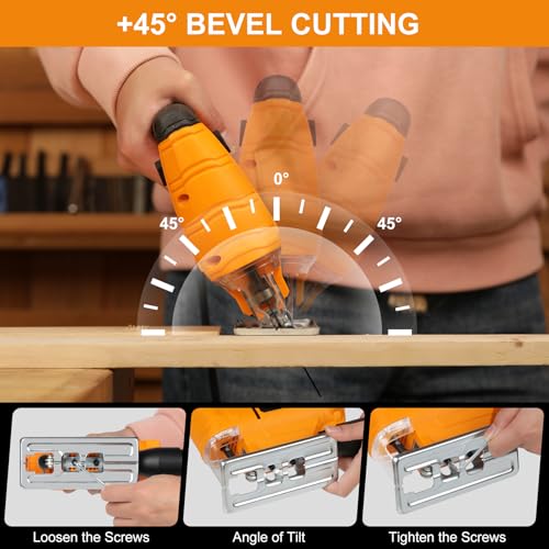 Jig Saw,350W 45 Bevel Cutting, 0-3000RPM Wood Cutter Hand Saw