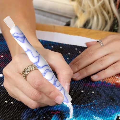 Praise V Do Diamond Painting Art Pick Dot Drill Pen Kit Tool Accessories Stylus WhiteBlue - color: White&Blue