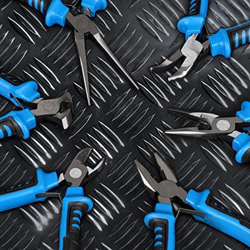 COMOWARE 6-Piece Mini Pliers Set, Multi-Function Precision Tools with Needle, Bent & Cutting Tips for Electronics, DIY & Crafting - color: Blue
