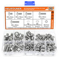 HELIFOUNER 140 Pieces M6 x 8mm /10mm /12mm /16mm /20mm, Phillips Pan Head Machine Screws, Metric Screws Bolts Washers Nuts Kit, 304 Stainless Steel - size: M6