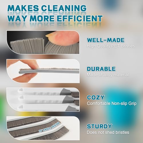 Thin Cleaning Brush Set - Gap Cleaning Tools, Multi-Purpose Hard Bristle Grout Scrub Brushes & Grout Cleaner Brush for Deep Scrubbing in Kitchen, Bathroom, Toilet, Sink Gap 3Pcs - color: White 3pcs