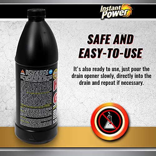 Instant Power Hair and Grease Drain Cleaner - Shower Drain & Sink Cleaner, Liquid Clog Remover, Made in USA, Sink Deodorizer - 1 Liter - size: 33.8 Fl Oz (Pack of 1)