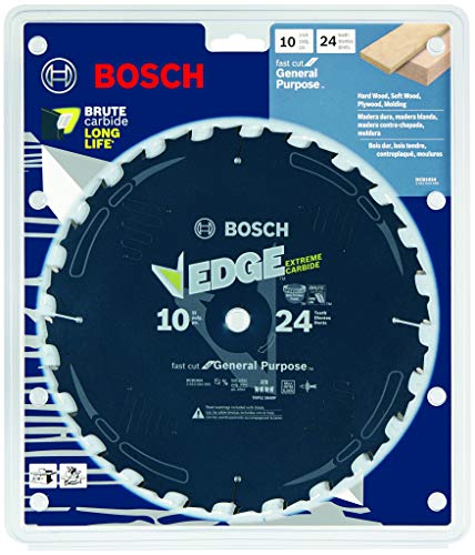 BOSCH DCB1024 10 in. 24 Tooth Daredevil Table and Miter Saw Blade Fast Ripping - size: 10" Diameter, style: 24 Teeth