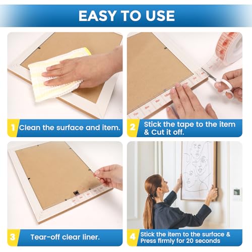 VUBOJO Nano Double Sided Mounting Tape for Walls Art and Daily Home Projects（10Ft）