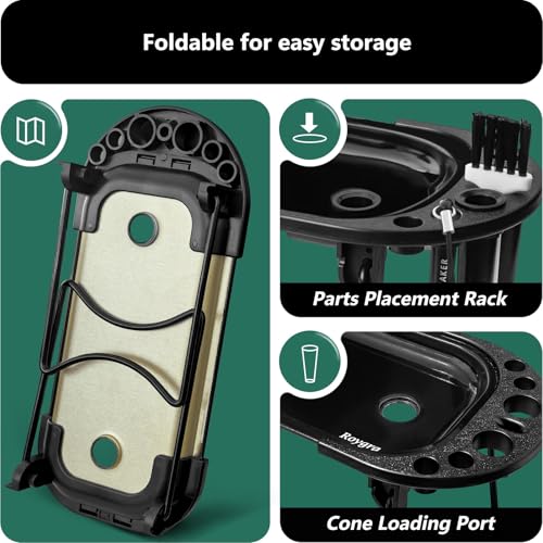 roygra Foldable Rolling Tray Set, Complete Smoking Accessories, Cone Loader - color: White