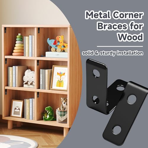 Luomorgo L Bracket Corner Braces 1.5 Inch, Black Coated, 20PCS - size: 1.5 Inch Black Coated