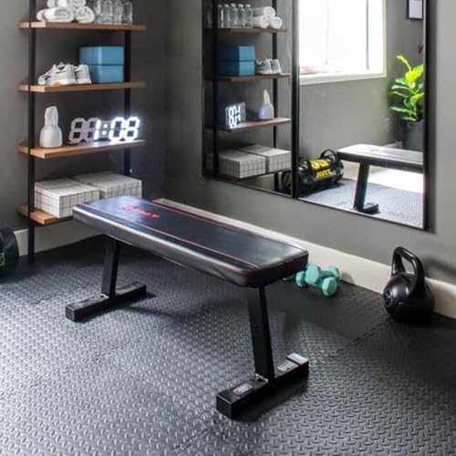 BalanceFrom Puzzle Exercise Mat 3/4-inch Thick, EVA Interlocking Foam Floor - color: Black, style: 3/4" Thick, 96 Square Feet