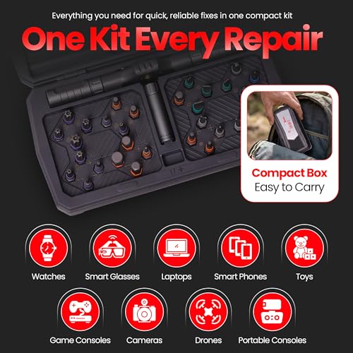 34 in 1 Magnetic Screwdriver Set, Magnetic Ratchet Screwdriver Set with Multi-Bit Ratcheting Handle & Bit Magnetizer, Compact Repair Tool Kit with Storage Case for Furniture, Computer, Bicycle and DIY - size: 34 in 1