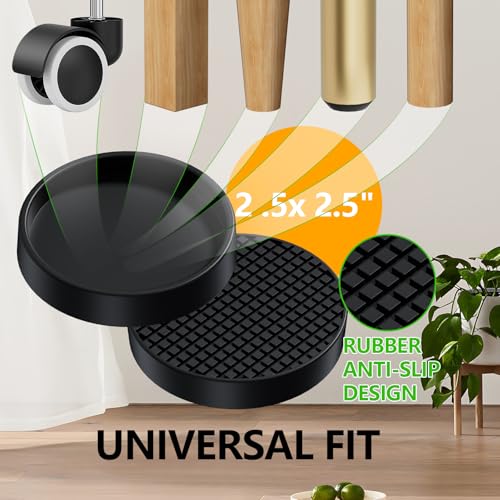 Furniture Coasters, 4PCS 2.5" Furniture Caster Cups for Hardwood Floors - size: 2.5" 4pcs Black