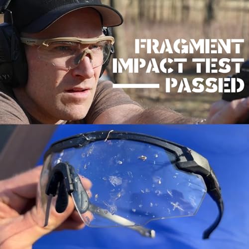 HTS HUNTERSKY Ballistic Tactical Shooting Glasses ANSI Z87+ UV400 Protective Eyewear - color: Black Clear