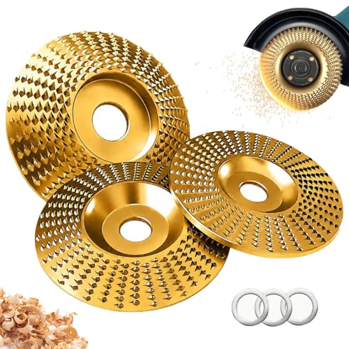 Angle Grinder Polishing Pad,Tungsten Carbide Wood Grinding Disc,Wood Sanding Disc for 4-1/2 Angle Grinder,for Wood Sanding Polishing and Surface Finishing (3pcs Set) - color: 3pcs set