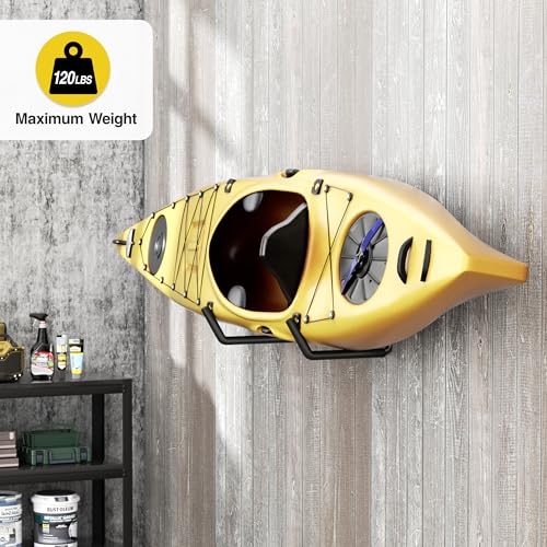 niffgaff Heavy Duty Garage Storage Hooks - 120 LB Capacity Wall Mounted Rack for Kayaks, Ladders, and Bikes - color: Black 4 pack