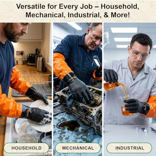 Gastody™ - Chemical Resistant Gloves, Reusable,Heavy Duty Safety Work Gloves,Resist Acid,Oil,Alkali - S-M-L-XL-XXL Size - size: Large, style: Extra-long 27.5"
