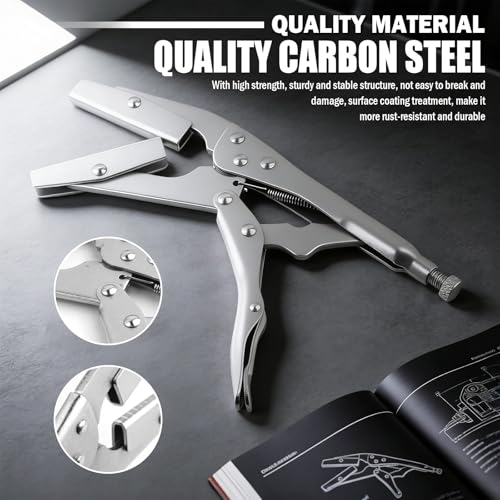 10 Inch Radiator Hose Clamp Pliers Heavy Duty,Self-Locking Hose Pinch off Pliers with Rotatable Jaws,Professional Hoses Clamp Tool for Radiator Tubes,Hoses,Vacuum Tubes