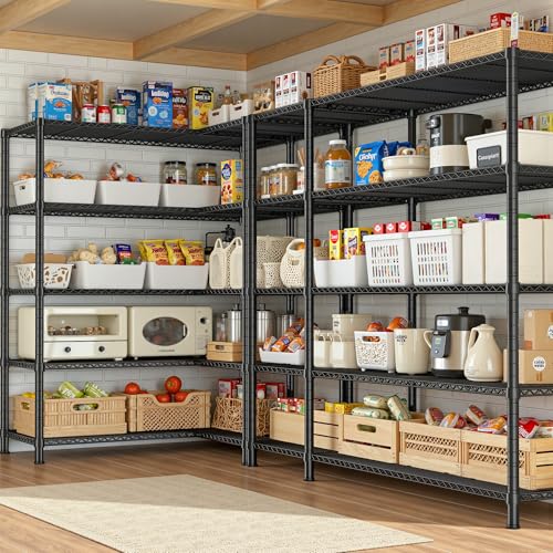 Romorgniz 52.36" W Storage Shelves, 1200LBS Heavy-Duty&L-Shaped for Kitchen - size: 13.78"D x 52.36"W x 70.8"H