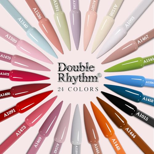 Double Rhythm 28Pcs 0.5Oz Gel Nail Polish Set Same Color Same Bottle Gel Polish Kit Nail Art Manicure Salon DIY at Home for Women (White Pink Collection-T24-2) - color: Burgundy Blue Green