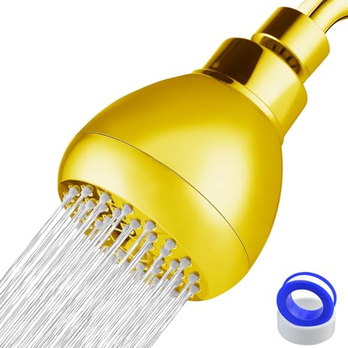 High Pressure Shower Head - Powerful Bathroom Pressure Boosting Showerhead - Perfect Universal Replacement for Bathroom Shower Heads (Gold) - color: Gold