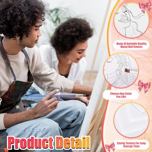 Sherr 140 Pcs 20 Set Pre Drawn Canvas Painting Kit, Bows Lady - style: Bows Lady