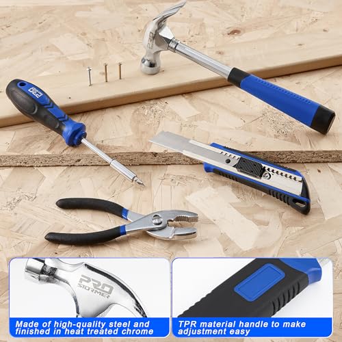 Prostormer 93-Piece Tool Kit, Small Starter Tool Set, Blue - color: Blue