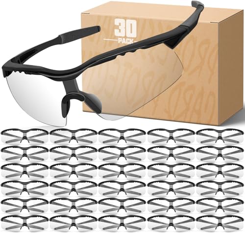 OXG Safety Glasses for Men Women, ANSI Z87 UV Protection Protective Eyewear - color: 30p-clear