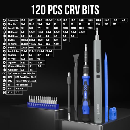 STREBITO Electric Screwdriver, 144-in-1 Precision Screwdriver Set - color: Blue