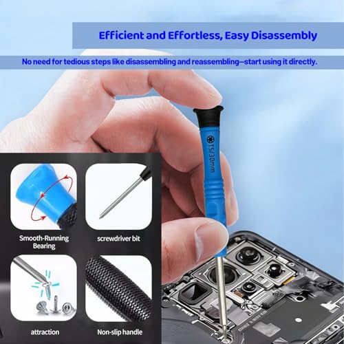 42-Piece Professional Electronics Opening Pry Tool Repair Kit with Steel and Carbon Fiber Nylon Spudgers, Anti-Static Tweezers and 13 Screwdrivers for Open Cellphone, Laptops, Tablets (Black) - color: Black