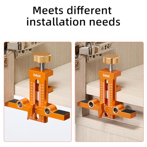 Imbot Cabinet Door Jig, Adjustable Double Punch for Frameless/Framed Doors - style: Double-hole