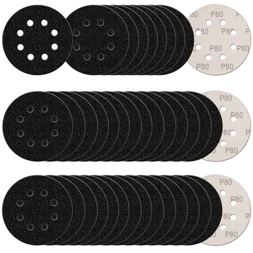 100Pcs 5 Inch Sanding Discs Hook & Loop 8-Hole Wet Dry Sandpaper 80 Grit - style: 100Pcs 80 Grit