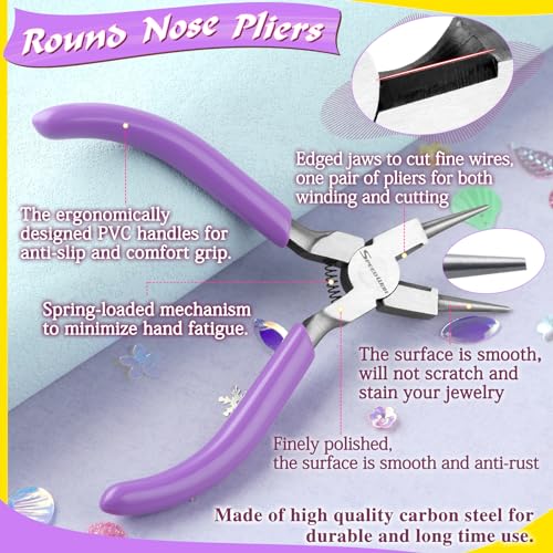 SPEEDWOX Mini Round Nose Pliers With Cutter - Wire Looping and Bending Tool for Jewelry Making - Small Micro Pliers With Looper - style: Round Nose Pliers with Cutter