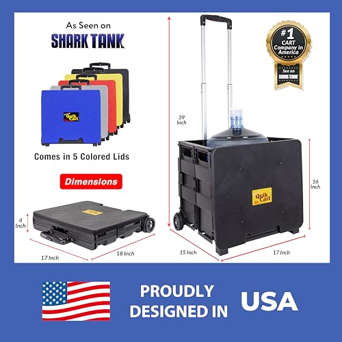 dbest Products Quik Cart Standard Collapsible Rolling Crate - Black - color: Black, style: Standard