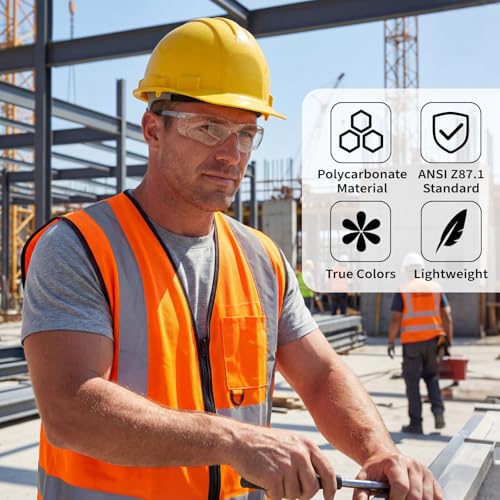 Salfboy 10pack Clear Safety Glasses Ansi Z87.1 Eye Protection Glasses - color: 118-10 Clear