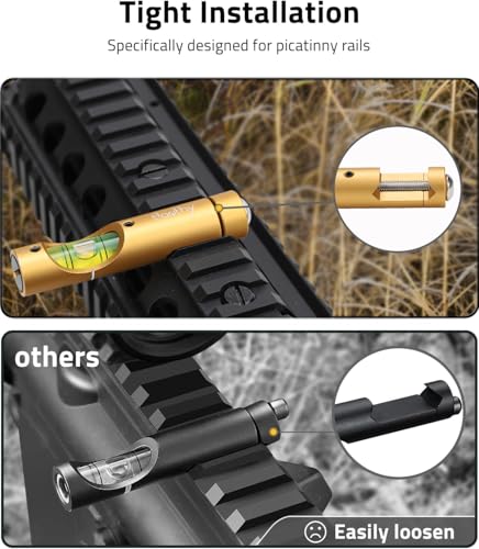 Hawthy Scope Leveling Kit Scope Bubble Level Picatinny Scope Level Magnetic Level Tool Bubble Leveling System - color: Gold