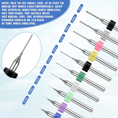 Zhehao 59 Pcs Hand Drill Bits Set Micro Drill Bit Set for Crafts, Blue - color: Blue