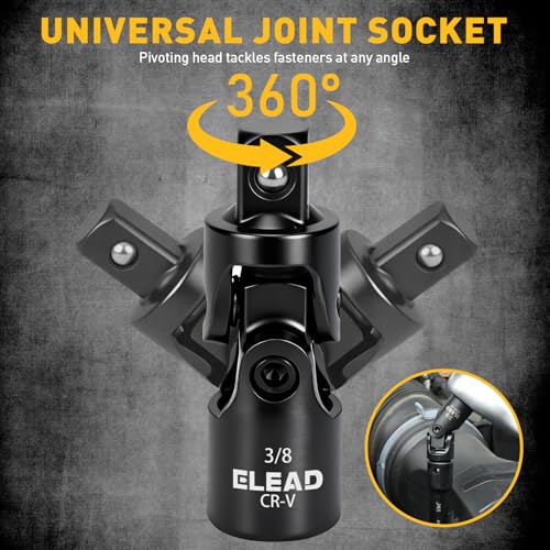 4-Piece 3/8" Drive Socket Extension Bar Set, 3, 6, 10 inch Professional Extension Set, 3/8 Inch Drive Universal Joint Socket, Premium Cr-V Steel Sockets Wrench Extender - style: 4-Piece 3/8" Socket Extension Bar Set