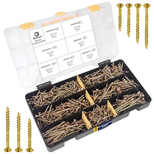 Wood Screws Assortment Kit with Assorted Torx Drive Deck Screws, 450pcs